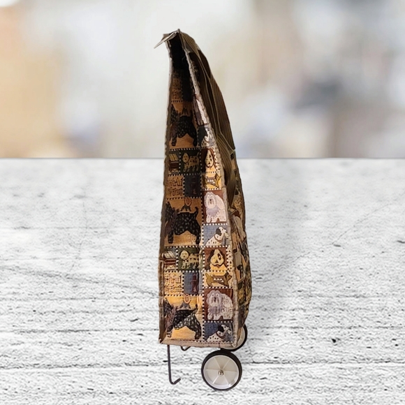 Jade Tapestry Dogs Faithful Companion Collapsible Rolling Travel Bag - Picture 5 of 8